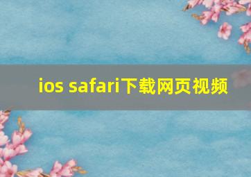 ios safari下载网页视频